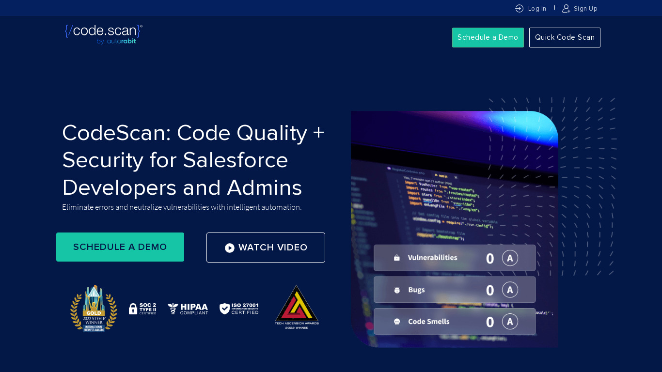 CodeScan Landing page