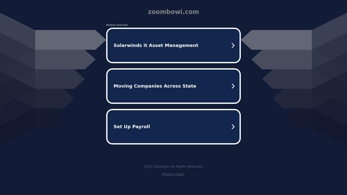 Zoombowi Landing page