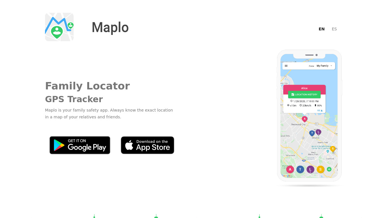 Maplo Landing page