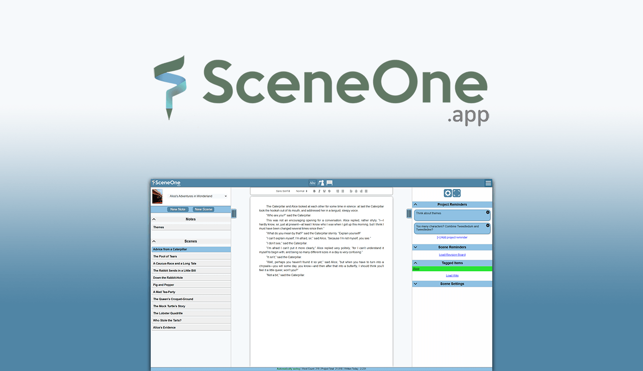 SceneOne.app Landing page