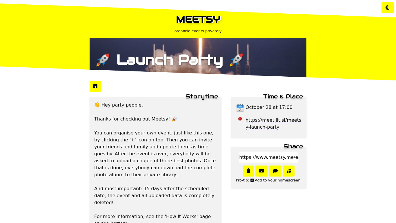 Meetsy Landing page