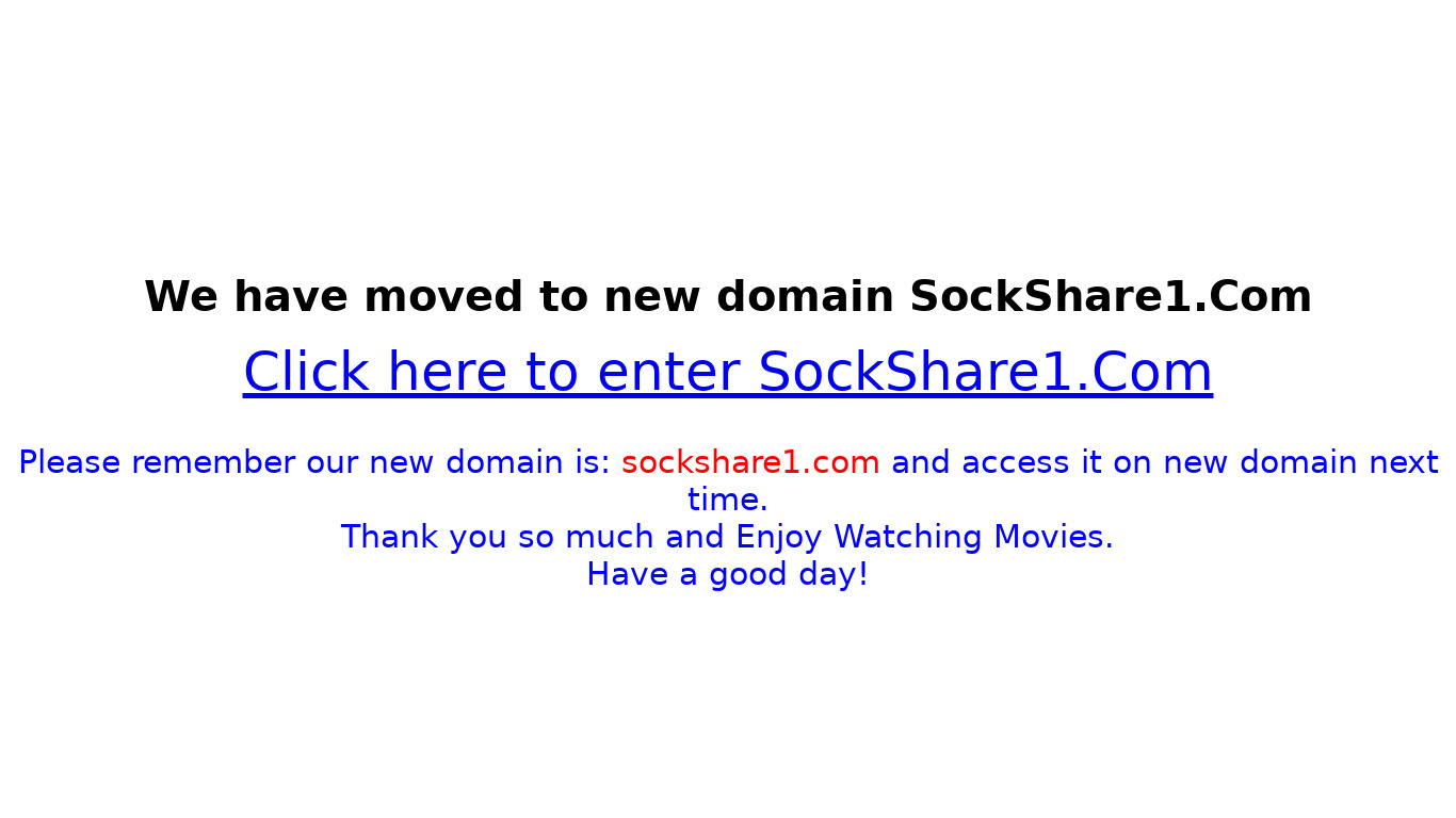 Sockshare. io Landing page