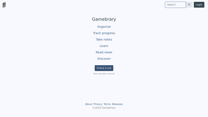 Gamebrary Landing Page