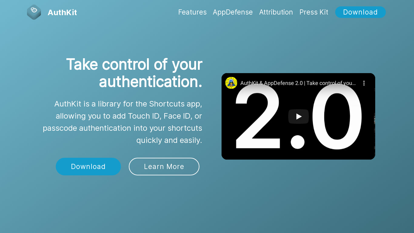AuthKit by Burrito Software Landing page
