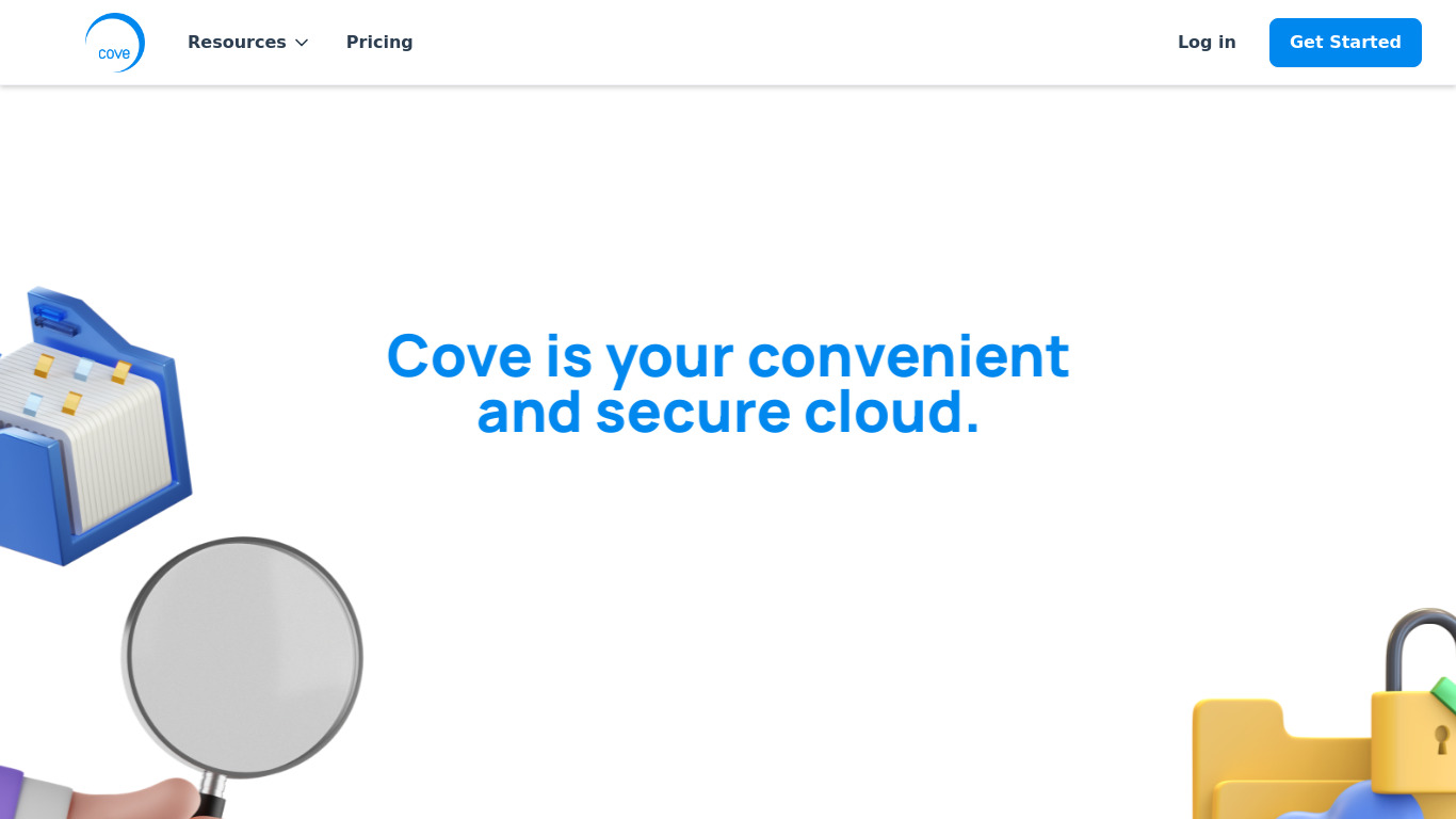 Cove Identity App Landing page