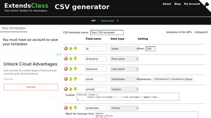 CSV Generator screenshot