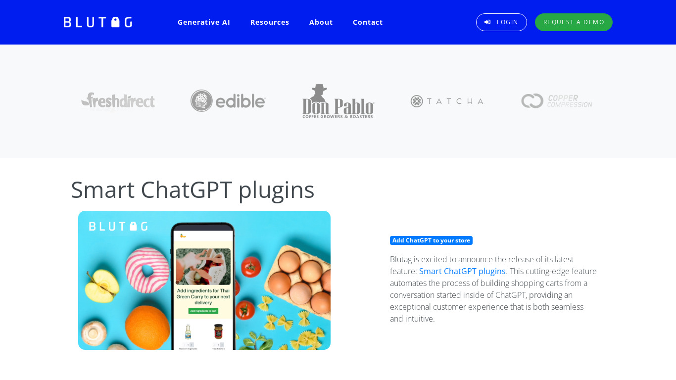 Blutag Landing page