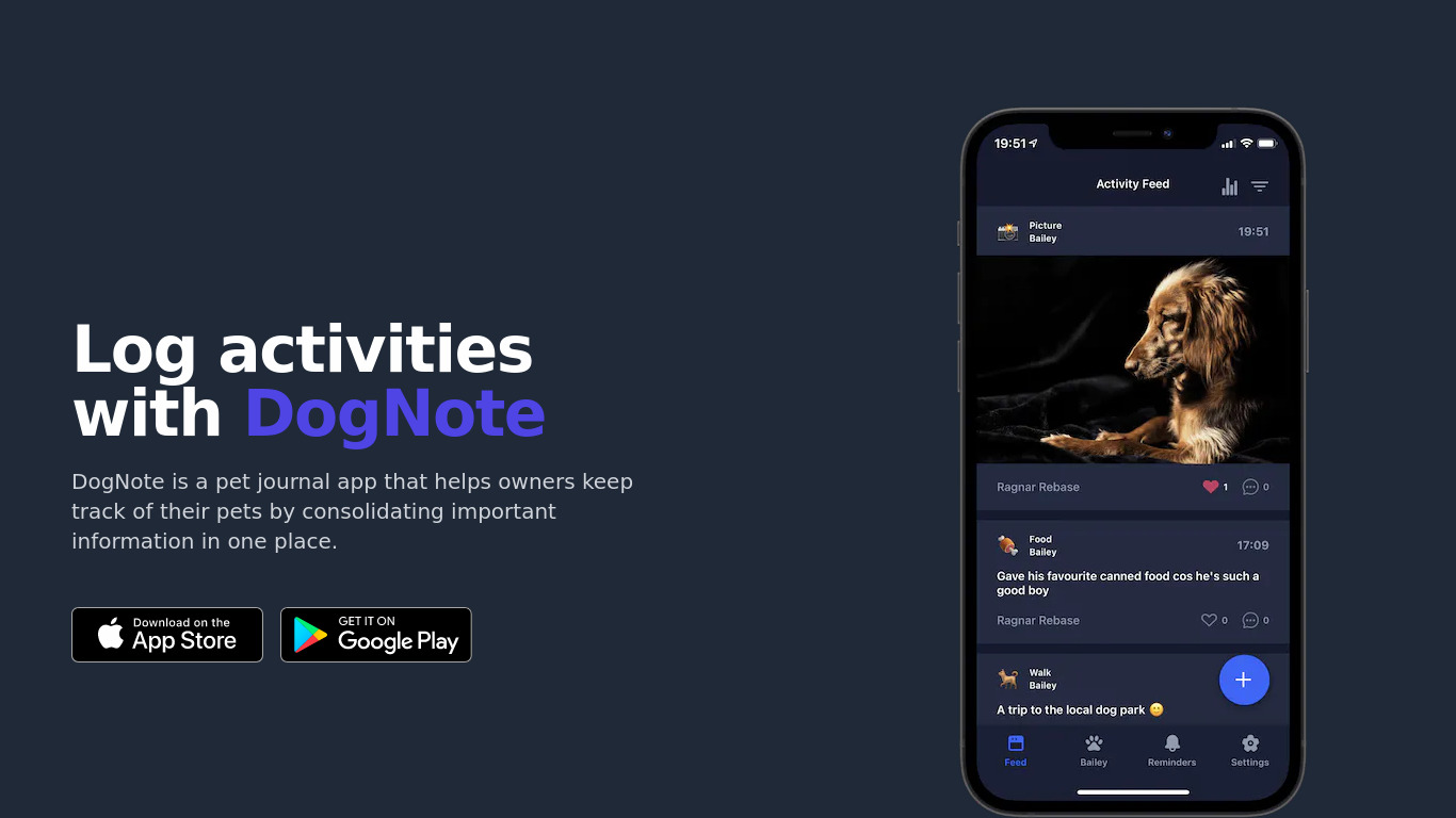 DogNote Landing page