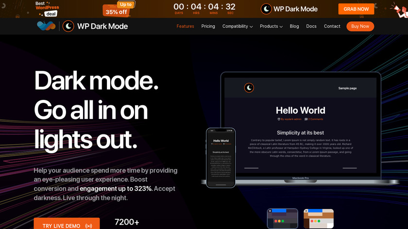WP Dark Mode Landing Page