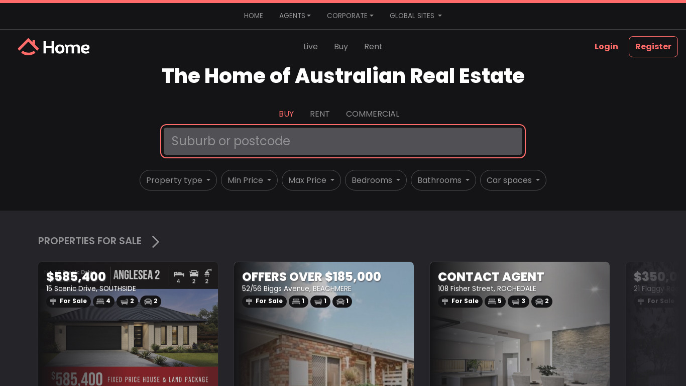 Home Live Landing page