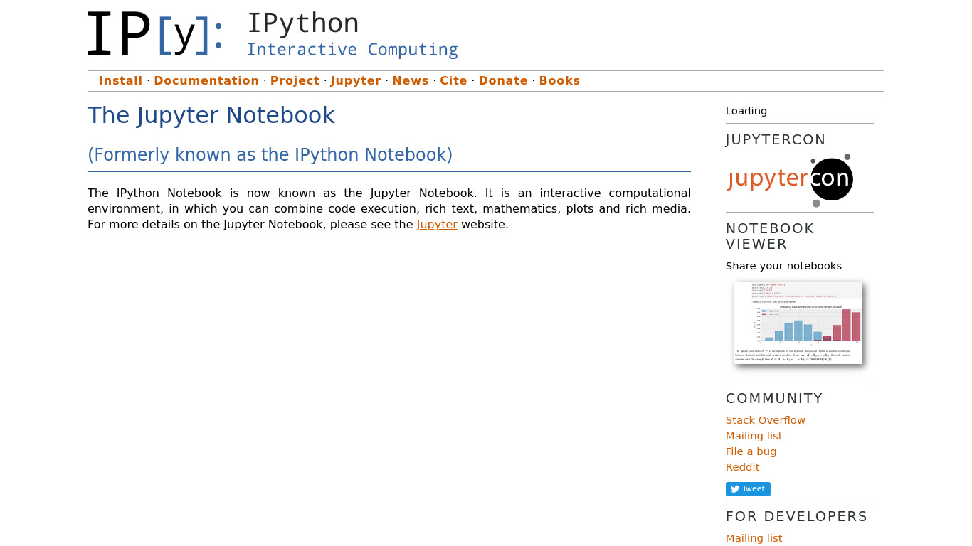 IPython Notebook Landing page