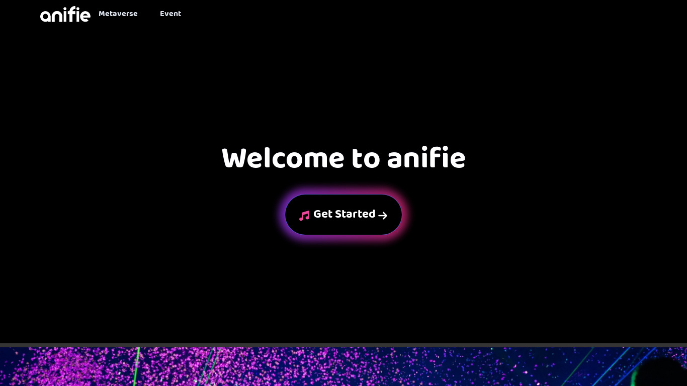 anifie Landing page