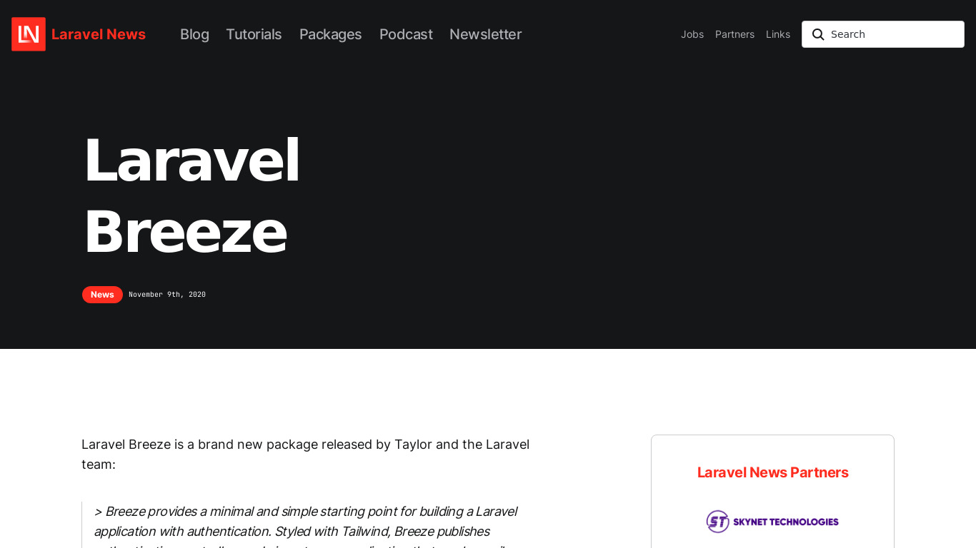 Laravel Breeze Landing page