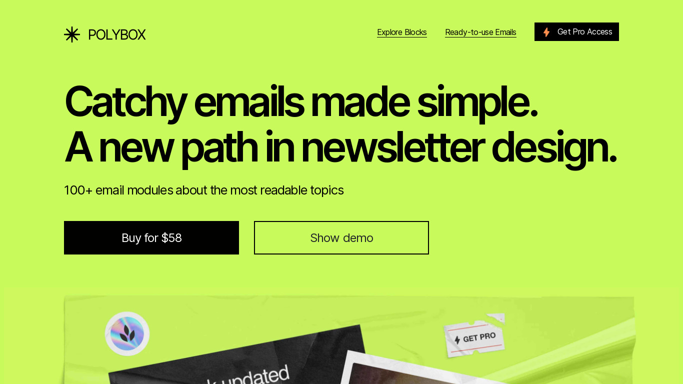 Polybox Email Templates Landing page