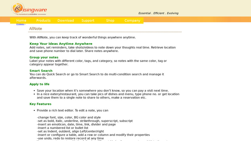 All Note Pro Landing Page