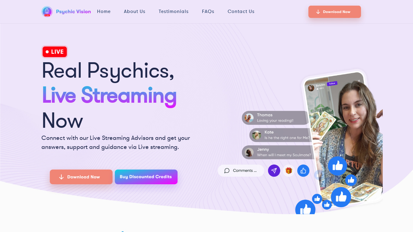 Psychic Vision Landing page
