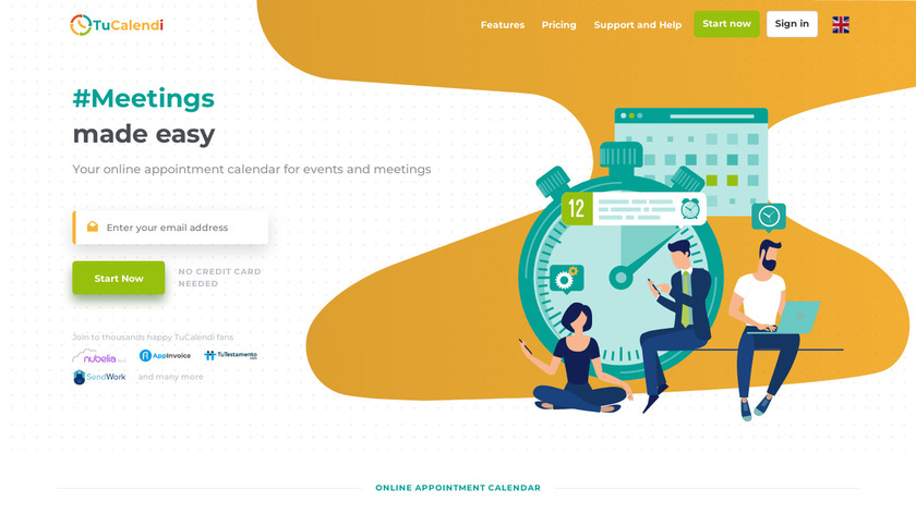 TuCalendi Landing Page