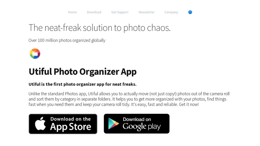 Utiful Photo Organizer Landing Page