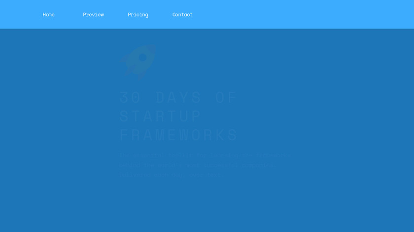 30 Days of Startup Frameworks Landing Page