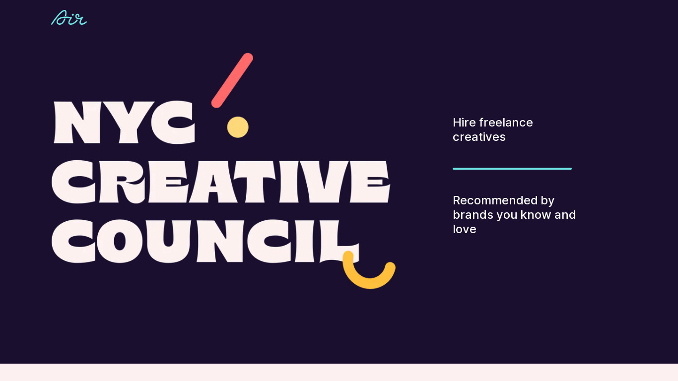 NYC Creative Council Landing page
