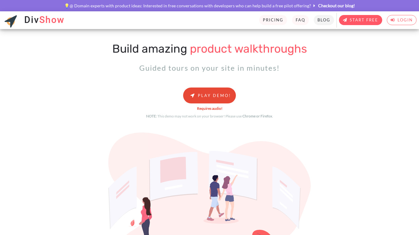 DivShow Landing page