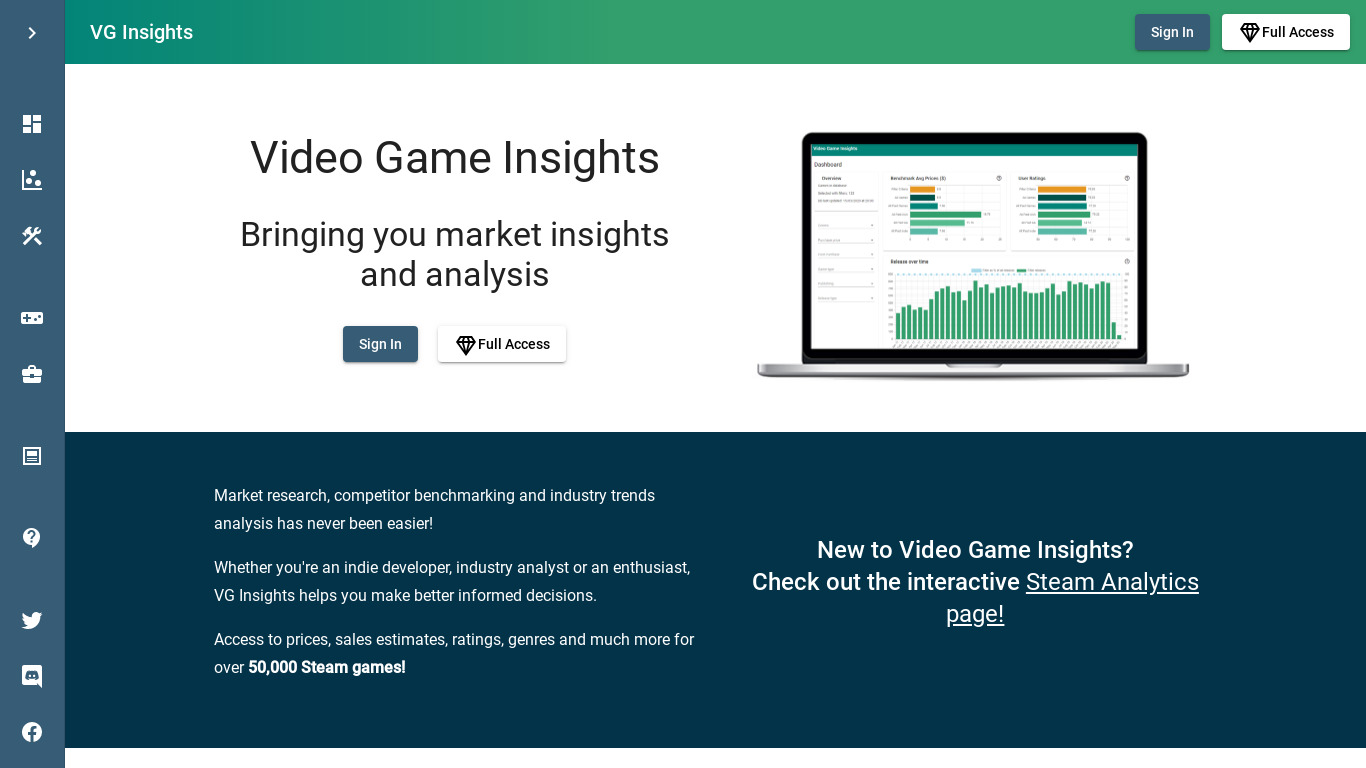 VG Insights Landing page