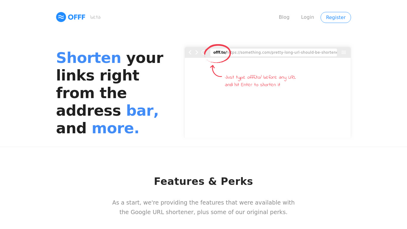 OFFF Landing page