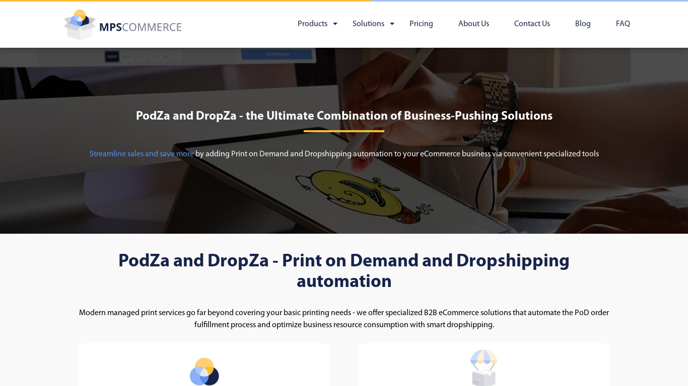 PodZa by Multi-Programming Solutions Landing page