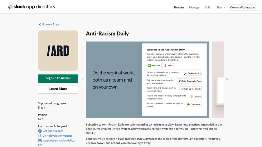 Anti-Racism Daily Landing Page