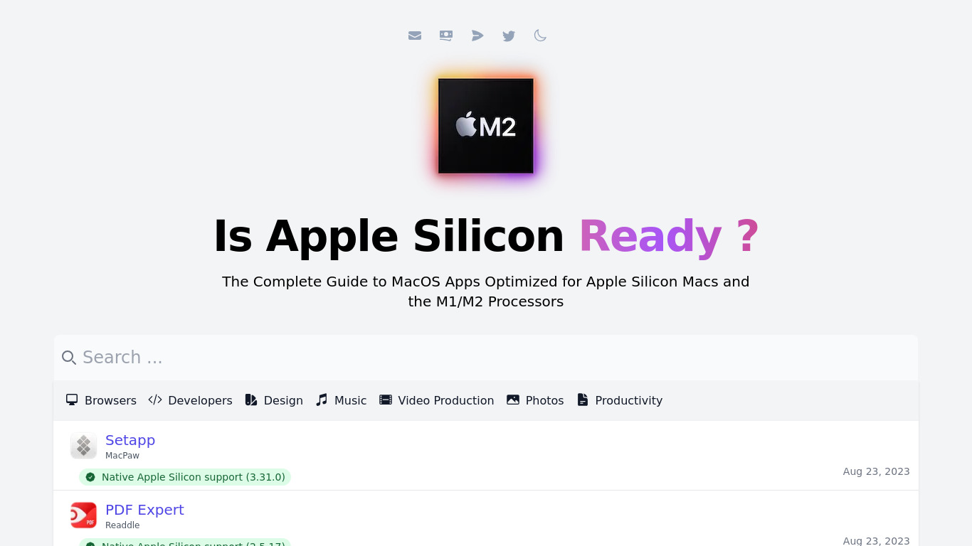 Is Apple silicon ready Landing page