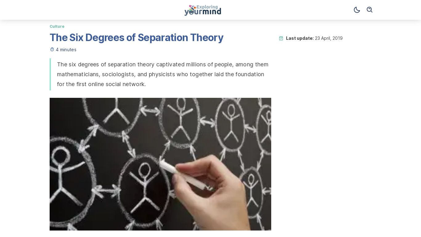 Degrees of Separation Landing page
