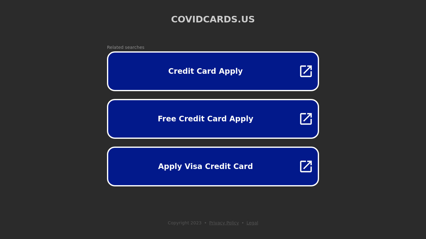 Covid Cards Landing page