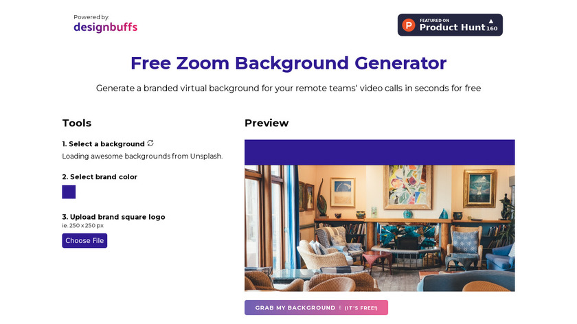 Zoom Background Generator Landing Page