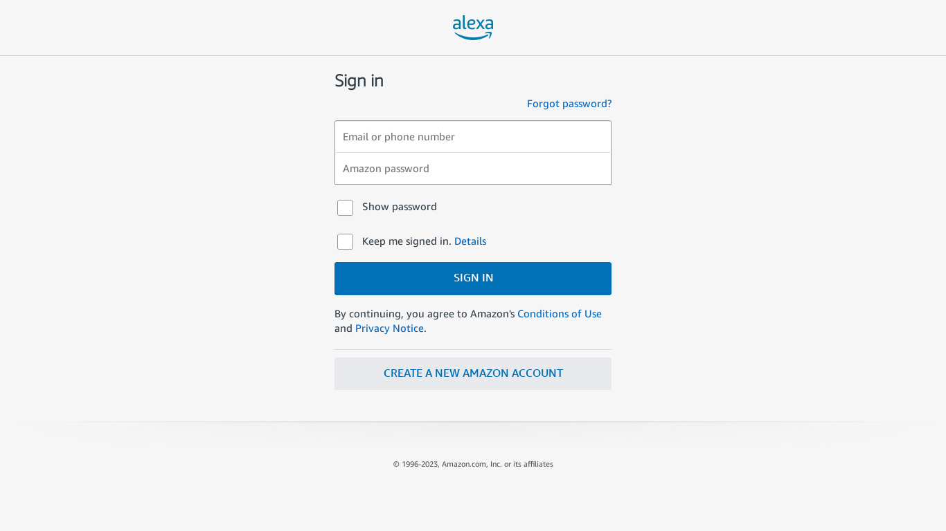 Alexa Care Hub Landing page