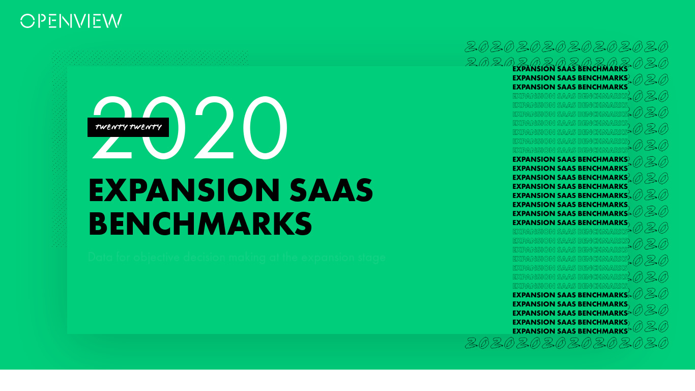 OpenView SaaS Benchmarks Landing page