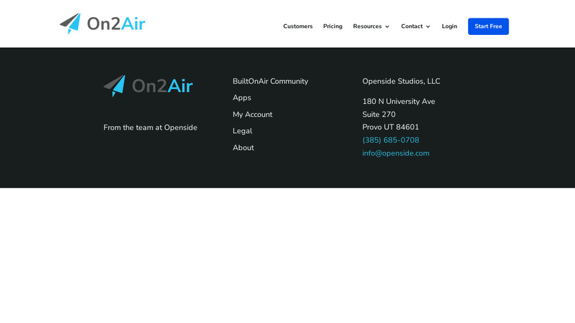 On2Air Landing Page