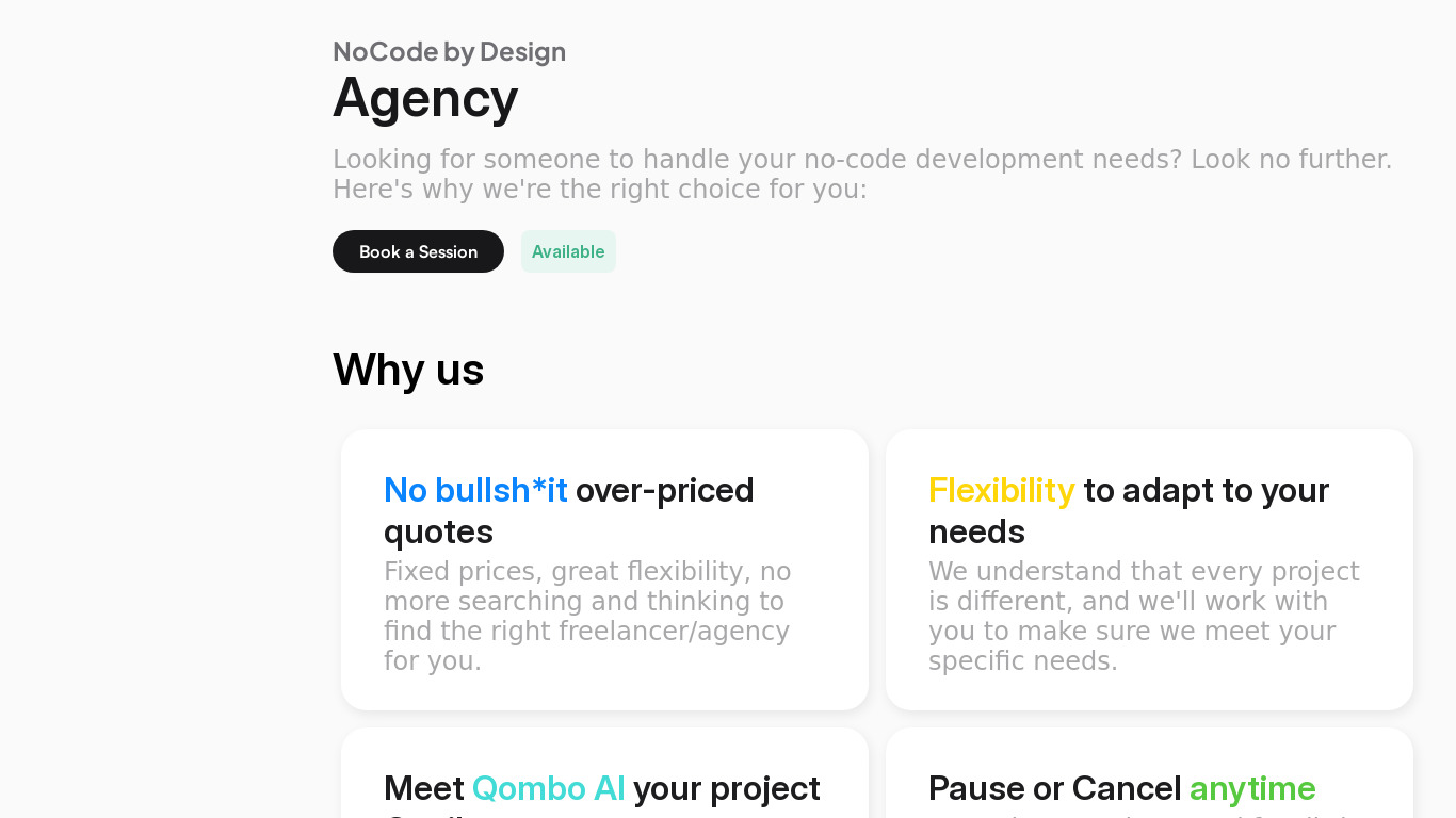 No Code by Design Landing page