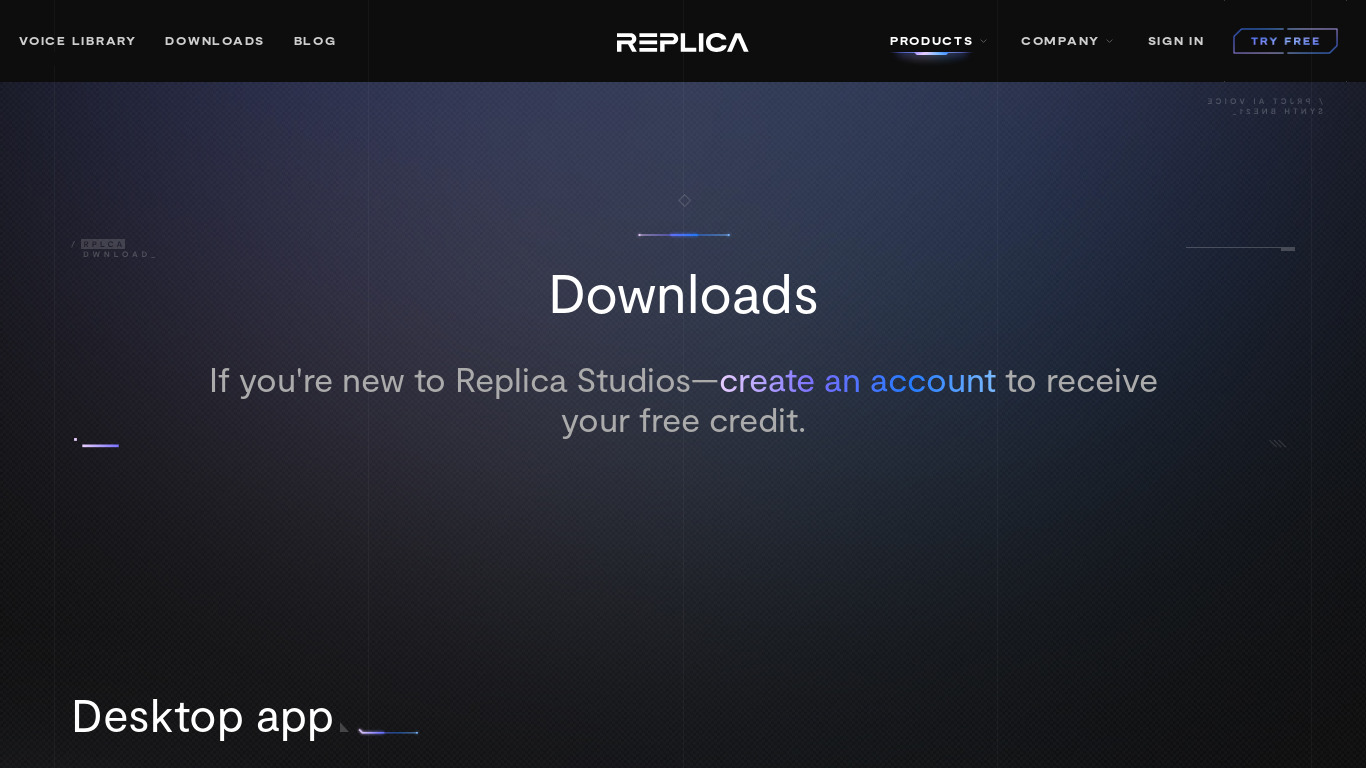 Replica's Unreal Engine Plugin Landing page