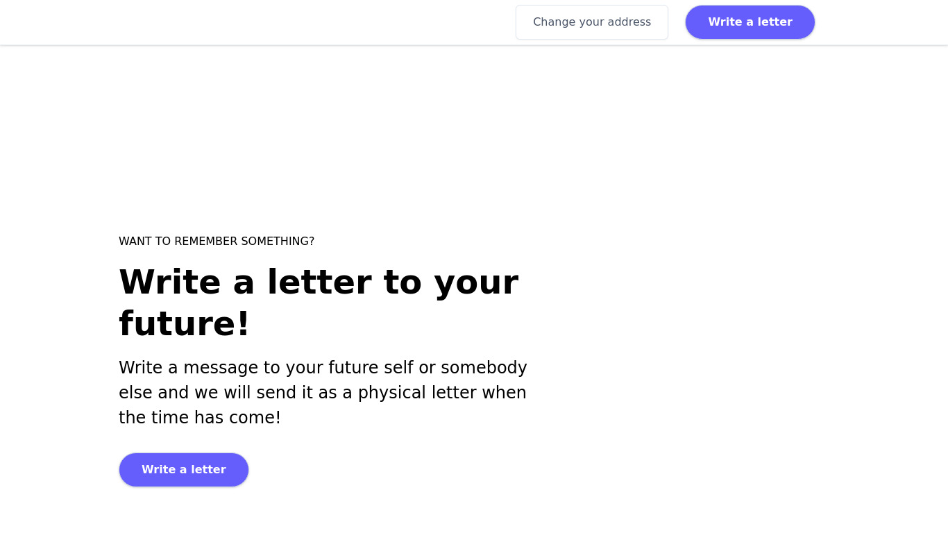 Letter to Yourself Landing page