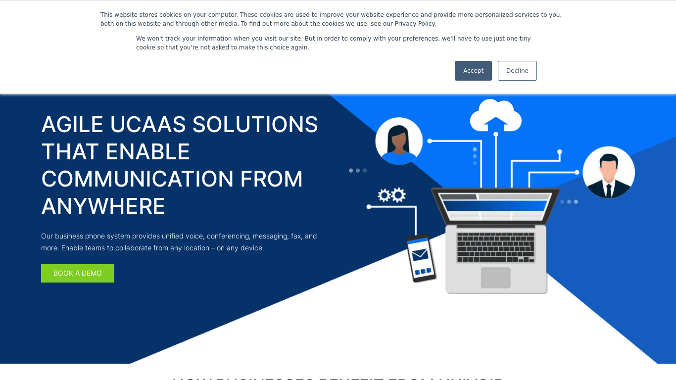 OfficeConnect by UniVoIP Landing page