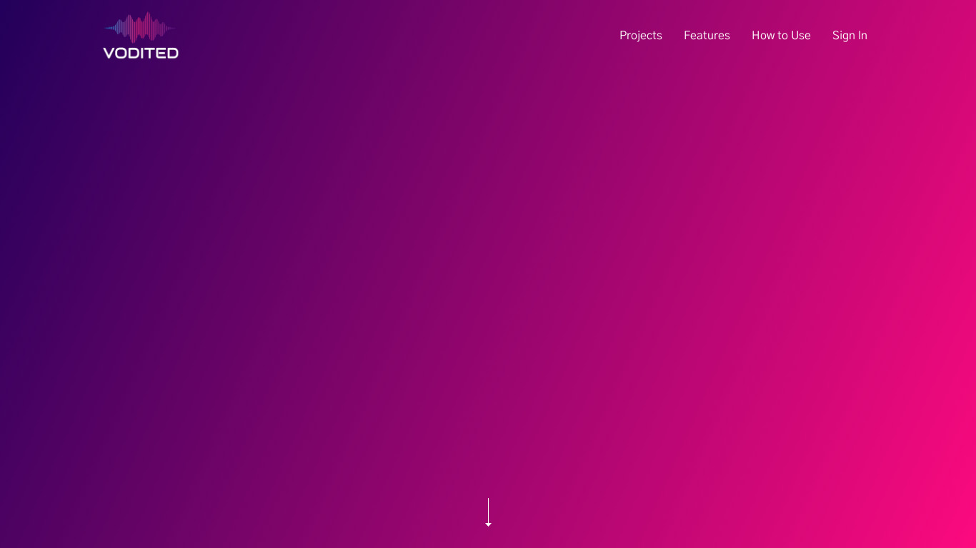 Vodited Landing page