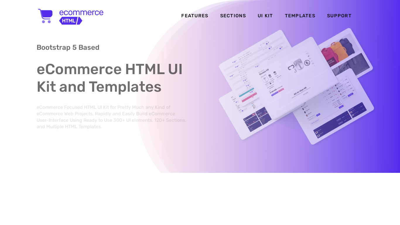 eCommerce HTML Landing page