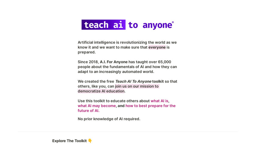 Teach AI to Anyone Landing Page