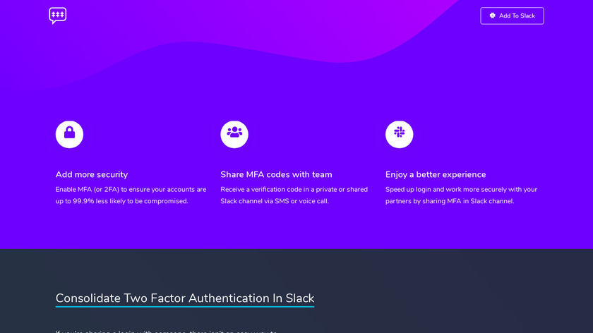 Slack MFA Landing Page