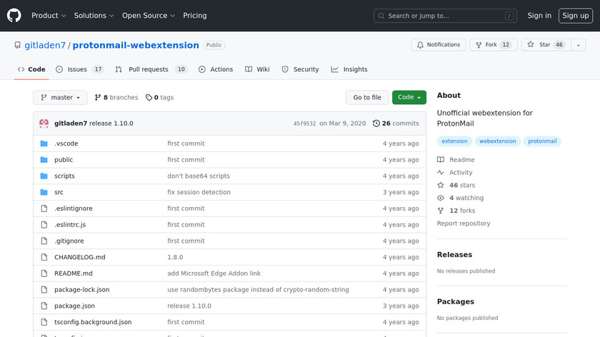 ProtonMail Extension Landing Page