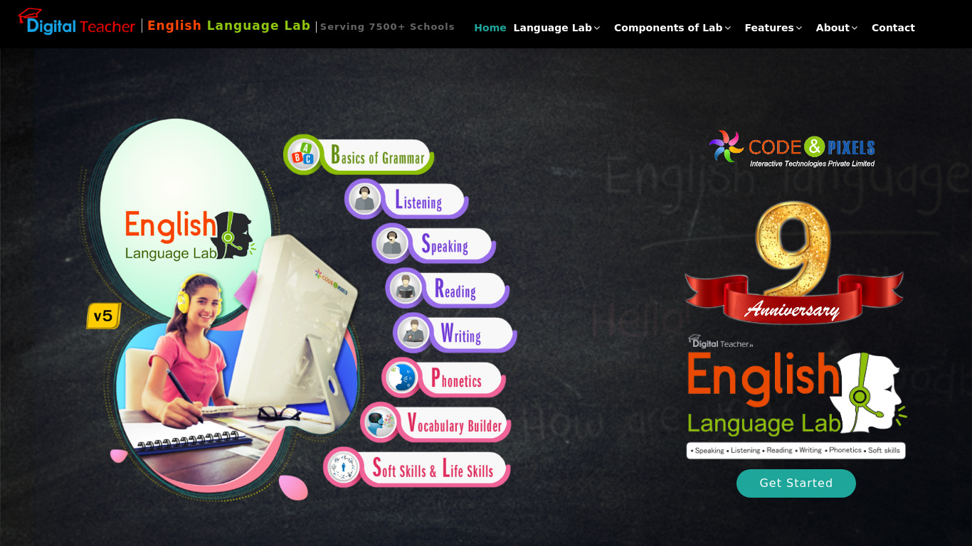 EnglishLab.co.in Landing page
