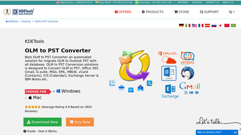 KDETools OLM to PST Converter Landing Page