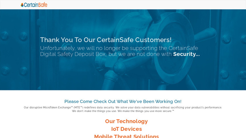 CertainSafe Landing Page