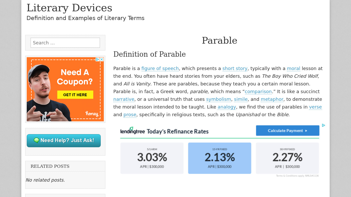 Parable Landing page