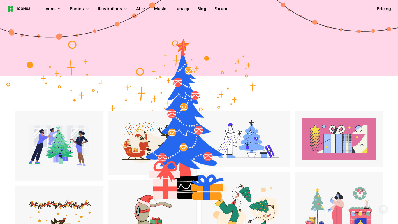 Merry Christmas Illustrations Landing page
